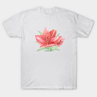 LILY FLOWER IN CORAL T-Shirt